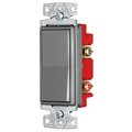 Hubbell Wiring Device-Kellems TradeSelect, Decorator Switch, Residential Grade, Rocker Switch, General Purpose AC, Four Way, 15A 120/277V AC, Push Back RSD415GY